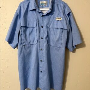 Magellan Outdoors Men's Casual Blue Button Down Shirt
